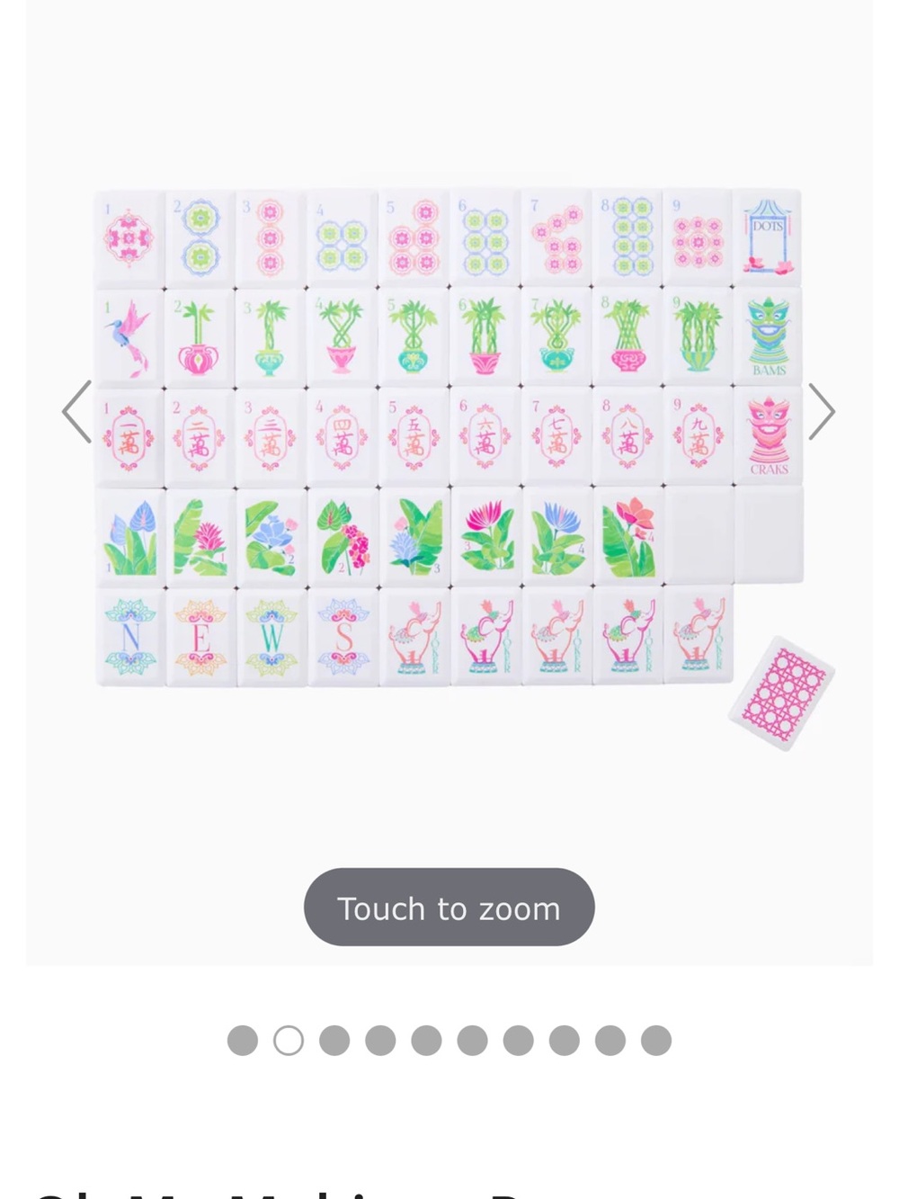 Oh My Mahjong Travel Set with Pink Patterned Case - Picture 4 of 7